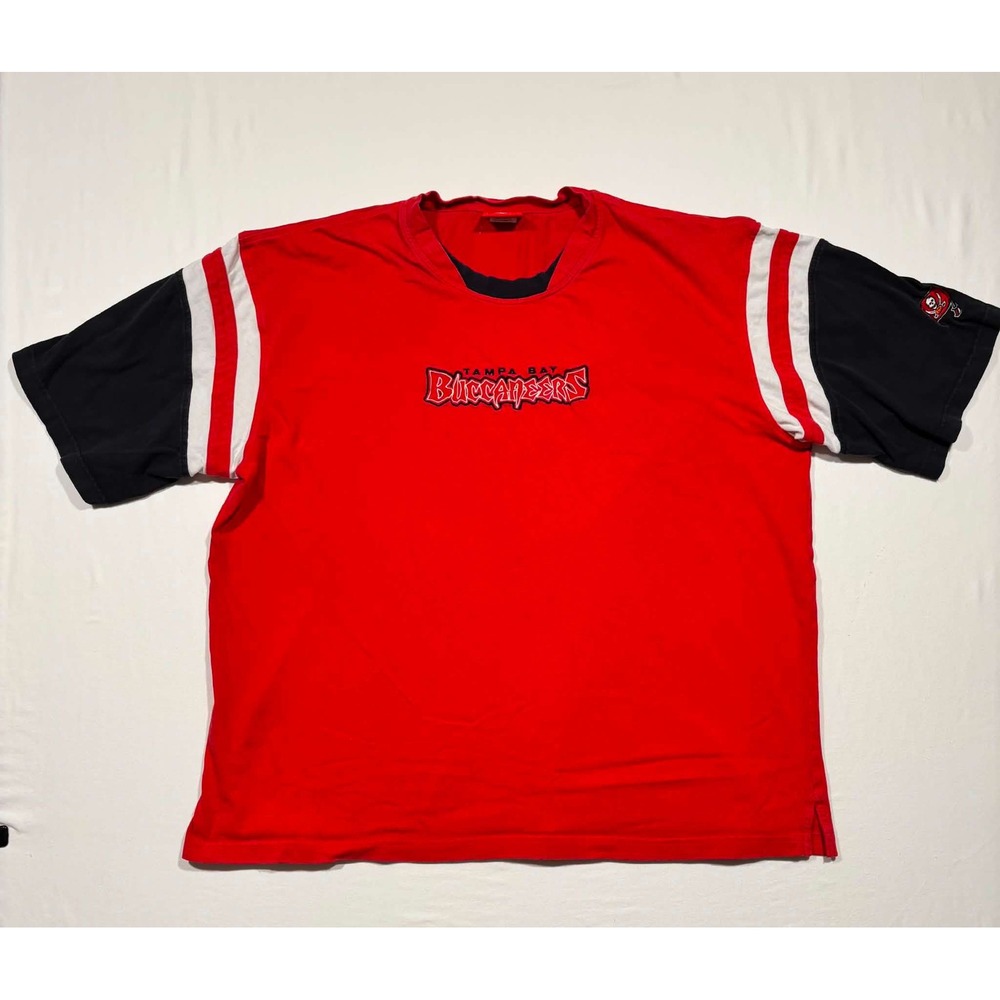 NFL Tampa Bay Buccaneers T-Shirt Mens 2XL Red Black VF Imagewear Embroidered